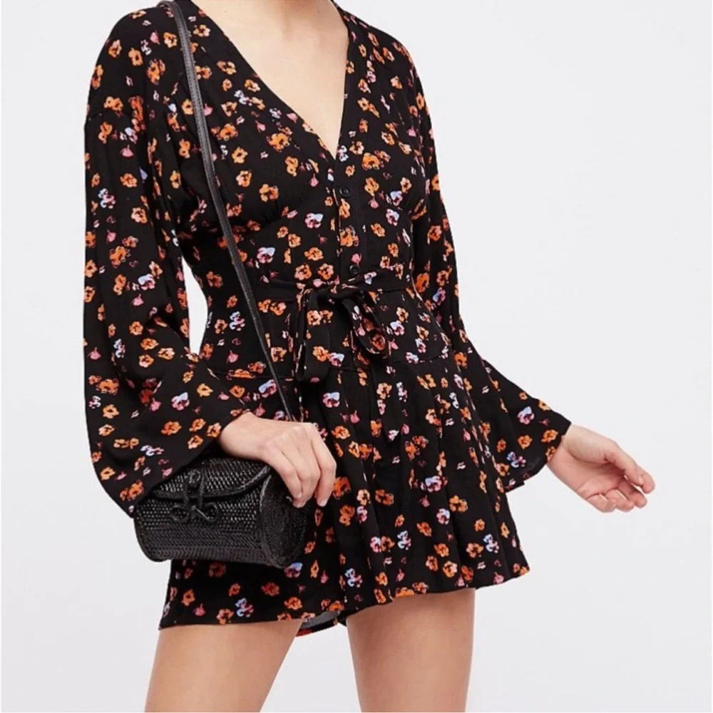 Free People Floral Black Jumpsuit - Picture 4 of 7